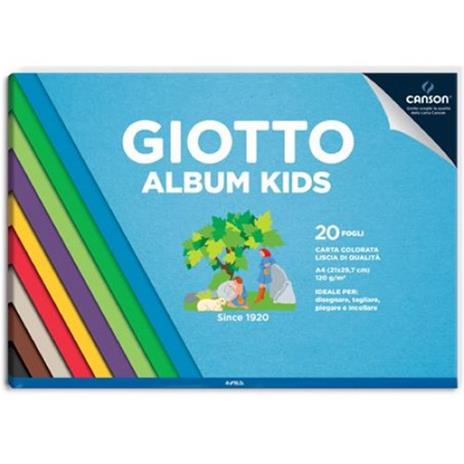 Album carta colorata liscia Giotto Album Kids A4 20 fogli 120 g/m2 - 2