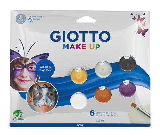Ombretti cosmetici Giotto Make Up colori metallici. Confezione 6 colori