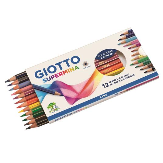 Pastelli Giotto Supermina. Scatola 12 matite colorate assortite - 98
