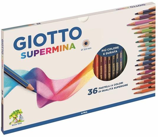 Pastelli Giotto Supermina. Scatola 36 matite colorate assortite - Giotto -  Cartoleria e scuola