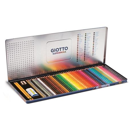 Pastelli Giotto Supermina. Scatola in metallo 50 matite colorate assortite - 2