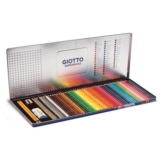 Pastelli Giotto Supermina. Scatola in metallo 50 matite colorate assortite - 2
