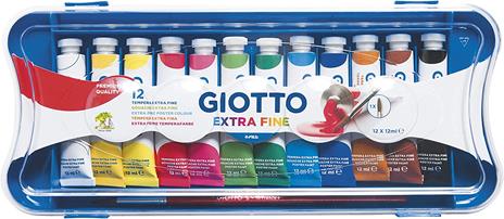 Tempera Giotto Extra in tubetto 12 ml. Scatola 12 colori assortiti