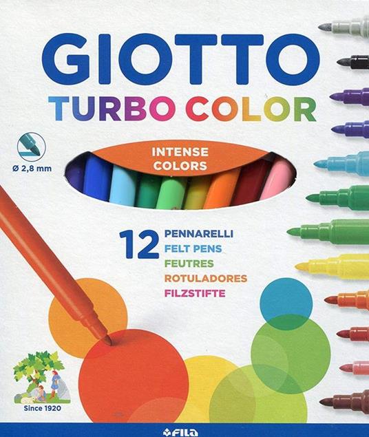 Pennarelli Giotto Turbo color. Scatola 12 colori assortiti - Giotto -  Cartoleria e scuola