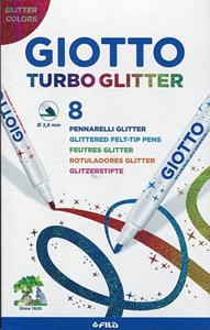 Cartoleria Pennarelli Giotto Turbo Glitter. Scatola 8 colori assortiti Giotto