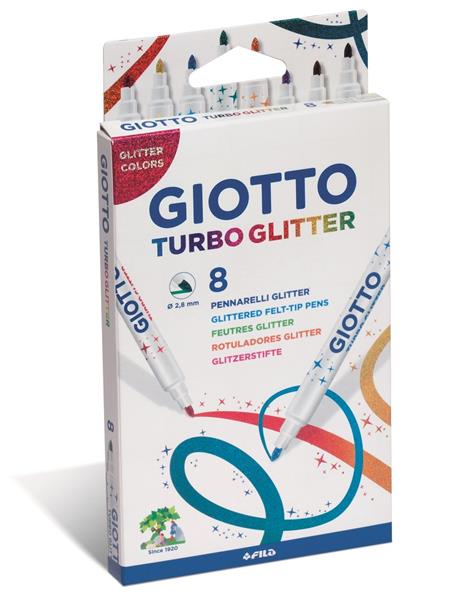 Pennarelli Giotto Turbo Glitter. Scatola 8 colori assortiti - 10