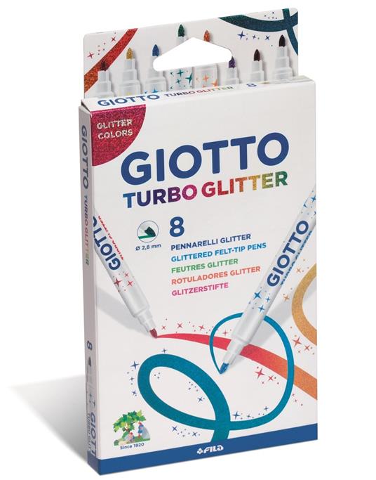 Pennarelli Giotto Turbo Glitter. Scatola 8 colori assortiti - 10