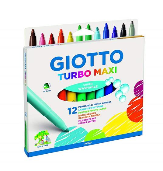 Pennarelli Giotto Turbo Maxi. Scatola 12 colori assortiti - 4