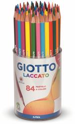 Pastelli Giotto Laccato. Barattolo 84 matite colorate assortite