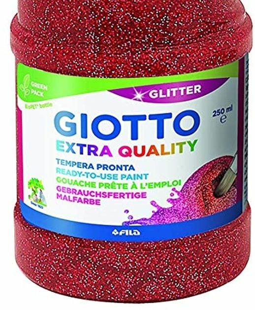 Tempera pronta Giotto qualità extra Glitter. Flacone 250 ml. Rosso - 3