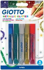 Colla Glitter Giotto Decor Metallic. Confezione 5 colori assortiti