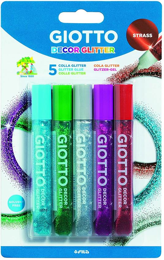 Giotto Decor Glitter Blister 5pz Strass
