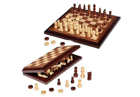 Scacchiera Pieghevole Con Set Scacchi E Dama