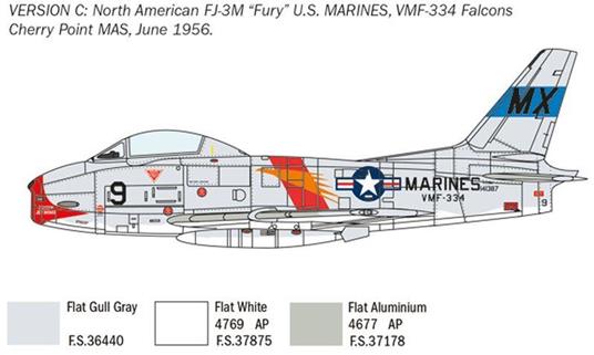 Italeri North American FJ-2/3 Fu 1:48 Kit di montaggio Aereo ad ala fissa - 4