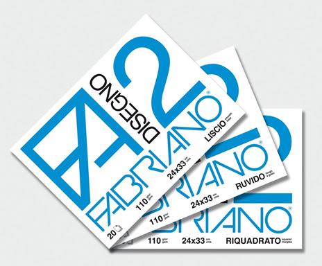 Album da disegno Fabriano FA2 12 fogli, Liscio squadrato - 33x48 cm - 2