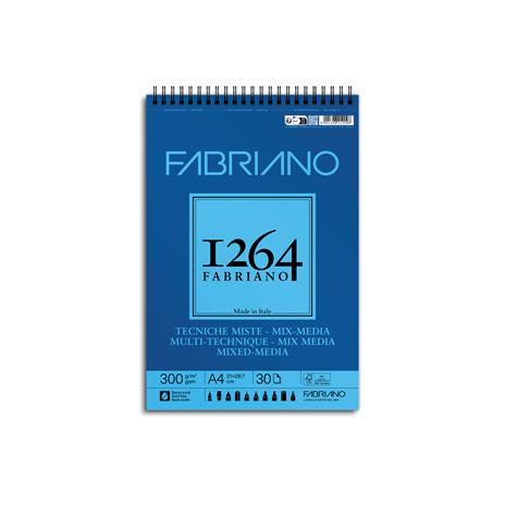 Fabriano Blocco 1264 Mixmedia A4 Gr.300/Mq Fogli 30 Spiralato Lato Corto - 2