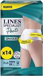 Lines Specialist Pants Plus Unisex 14 Assorbenti per Incontinenza Uomo e Donna Taglia M