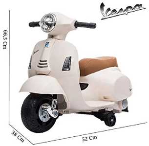 Giocattolo Moto Vespa Elettrica per Bambina 6V Colore Bianco Biemme Giochi