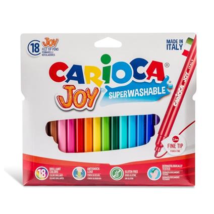Pennarelli Carioca Joy. Confezione 18 colori assortiti