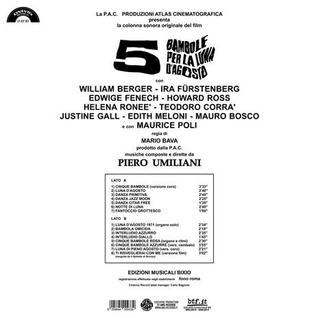 5 Bambole per la luna d'agosto (Colonna Sonora) (140 gr. Limited Edition) - Vinile LP di Piero Umiliani - 3