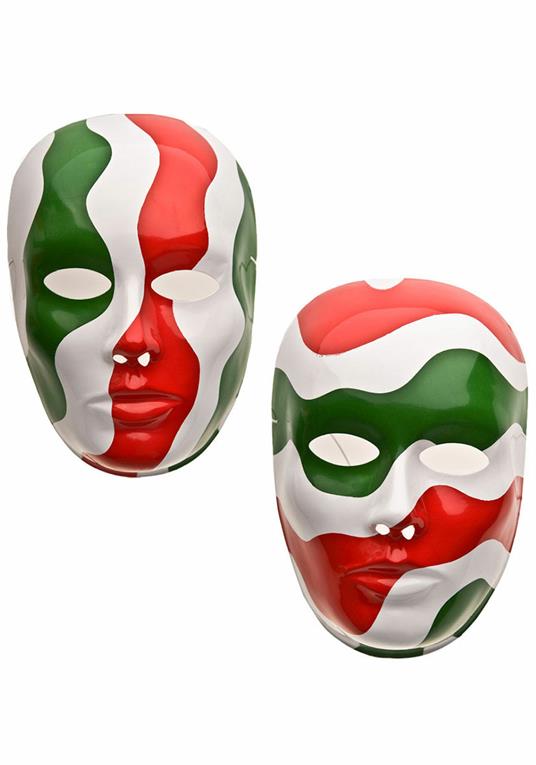 Maschera Viso Grande Tricolore In Plastica