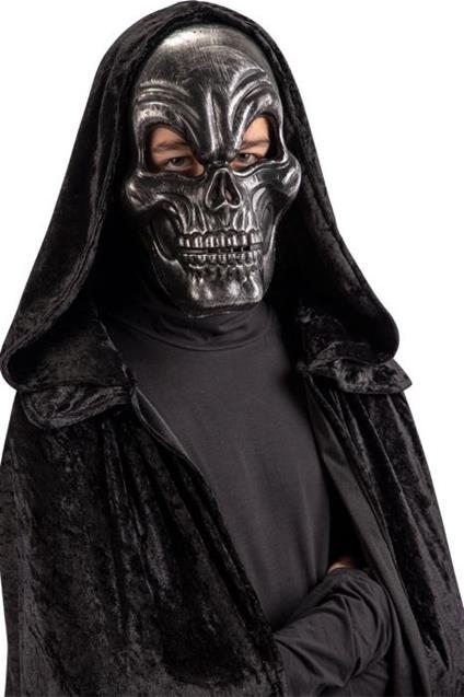 Maschera Scheletro Grigio In Plastica Rigida In Busta C/Cav.