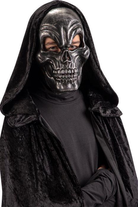 Maschera Scheletro Grigio In Plastica Rigida In Busta C/Cav.