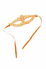 Maschera Arancione Fluo In Tessuto Macramè