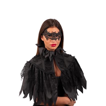 Maschera Pipistrello In Tessuto Macrame Con Strass Su Cartoncino