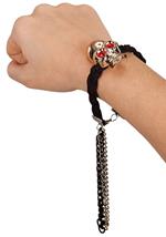 Bracciale In Tessuto con Teschio E Catene In Metallo