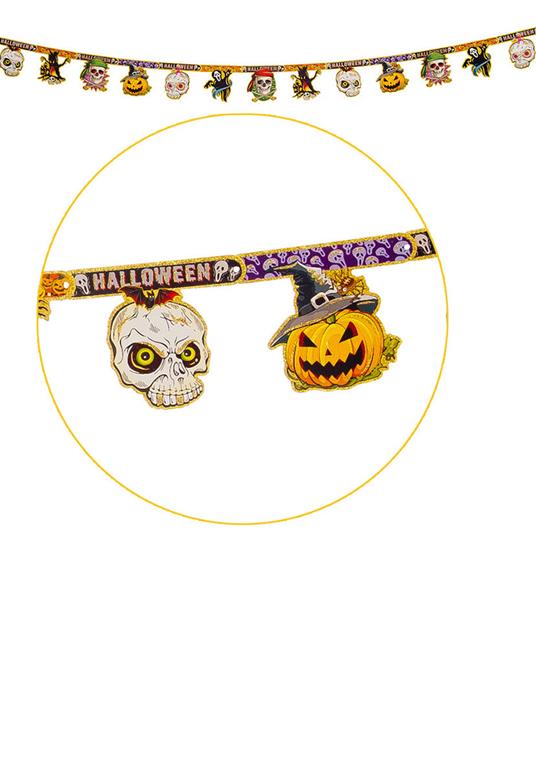 Festone Halloween in Carta C/Glitter L.Cm.270 Ca. Carnival Toys (8478)