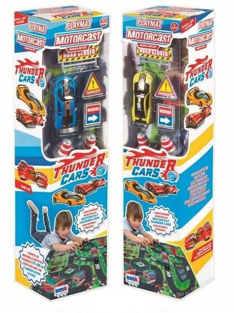 Rstoys Tappeto Gioco Thunder Cars e 1 Auto Die Cast