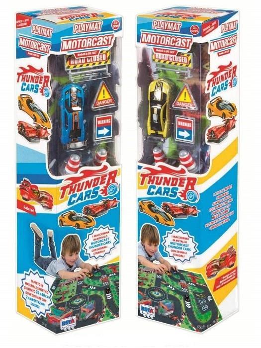 Rstoys Tappeto Gioco Thunder Cars e 1 Auto Die Cast