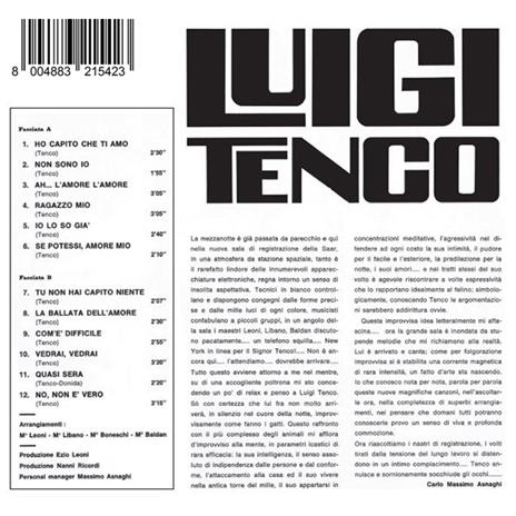 Luigi Tenco (180 gr. White Vinyl + Insert) - Vinile LP di Luigi Tenco - 2