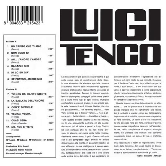 Luigi Tenco (180 gr. White Vinyl + Insert) - Vinile LP di Luigi Tenco - 2