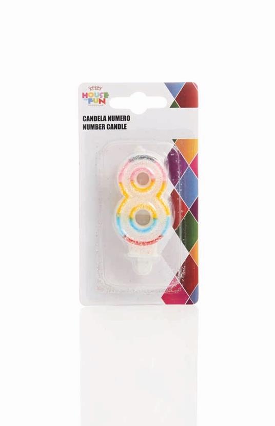 Candelina Numerale Glitter 8
