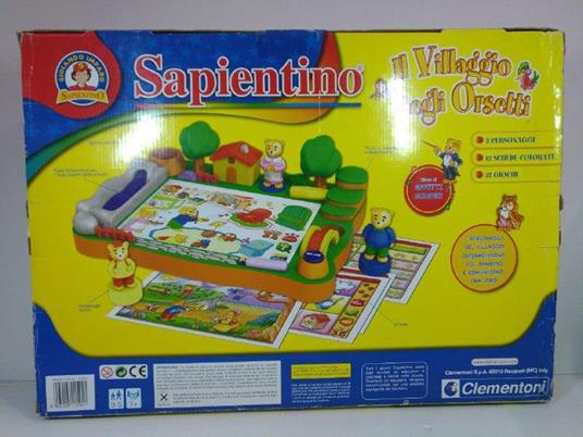 Clementoni. Sapientino. Il Villaggio Degli Orsetti. 3 Personaggi Inclusi. 12 Schede Colorate. 37 Giochi. Ricco di Effetti Sonori