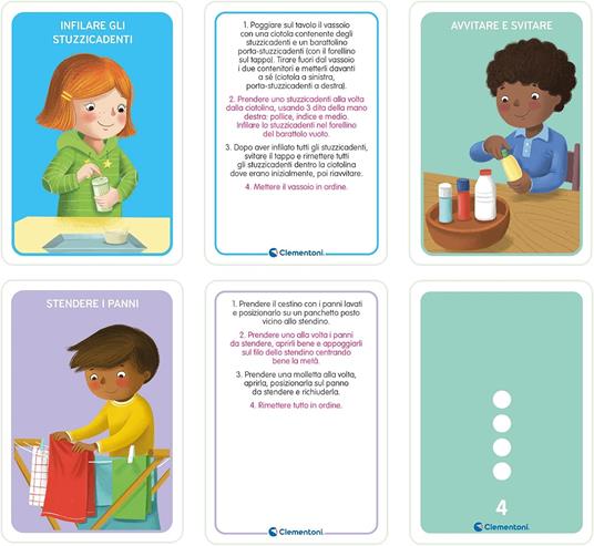 Clementoni Sapientino Montessori - Aiutami a Fare da Solo, Gioco Educativo con 48 Flashcards per Bambini 2-4 Anni - 4