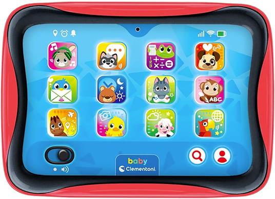 Clementoni Baby Baby Tablet, Gioco Interattivo con Luci e Suoni, Bambini 12-36 Mesi, Insegna Numeri, Lettere, Animali