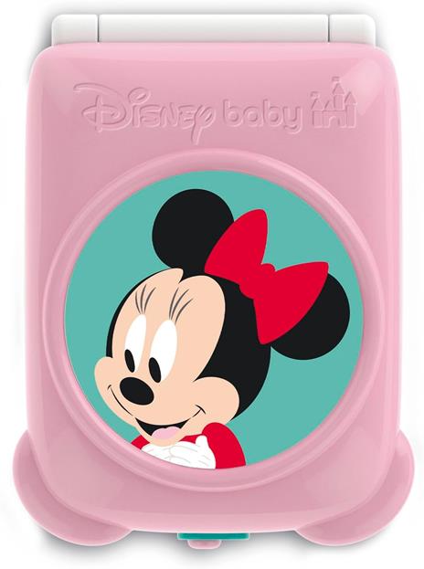 Clementoni Disney Baby - Minnie Flip Phone, Telefono Bambini 9-36 Mesi, Centro attività con 4 Tasti per Stimolare Il Gioco