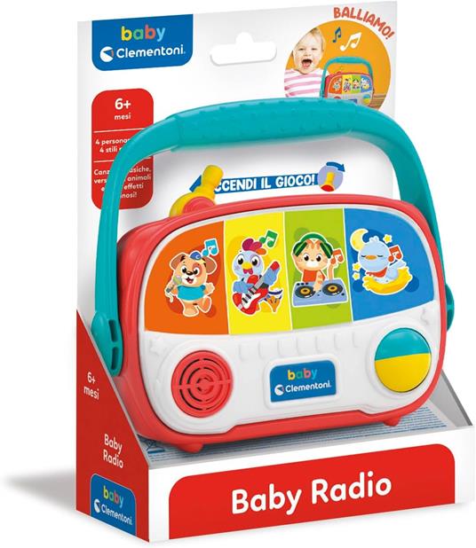 Clementoni Baby Baby Radio, Radiolina Neonati 6-36 Mesi, Centro attività Interattivo, Gioco Musicale con Effetti Luminosi - 2