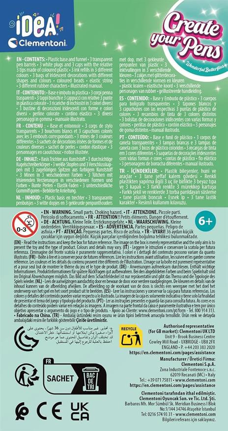 Clementoni Idea - Create Your Pens: Wonderful Butterflies, Laboratorio delle Penne Personalizzate, Kit Creativo Bambini 6+ - 3