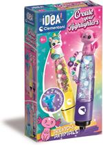 Clementoni Idea - Create Your Highlighters: Trendy Animals, Laboratorio degli Evidenziatori Personalizzati, Kit Creativo