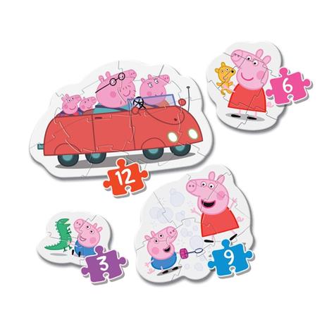 Puzzle Peppa Pig - 1x3 + 1x6 + 1x9 + 1x12 pezzi - 3