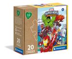 Clementoni Play For Future Marvel Super Hero 2x20 pezzi materiali 100% riciclati Made in Italy, puzzle bambini 3 anni+, 24775