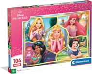 Clementoni - Puzzle per Bambini 104 Pezzi Supercolor, per Bambini 6+ Anni, Illustrazione Disney Princess, Idea Regalo