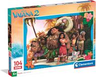 Clementoni - Puzzle Supercolor Disney Vaiana 2 104 Pezzi, per Bambini 6+ Anni, Colorata Illustrazione dei Personaggi