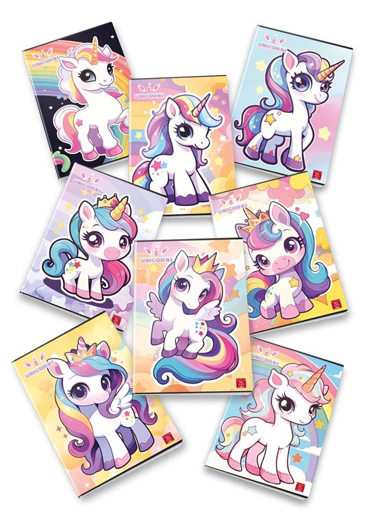 Quaderno Maxi Unicorni 50 Ff/Sh - Q, a quadretti 5mm