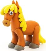 Hey Clay Horse, pasta modellabile small set Cavallo. Argilla da Modellare per Bambini in confezione piccola da 1 soggetto con 3 colori. Set Horse personaggio cavallino. Con App interattiva. Atossica