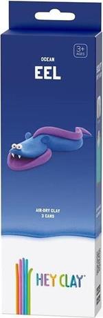 Hey Clay Eel Fish, pasta modellabile small set Murena. Argilla da Modellare per Bambini in confezione piccola da 1 soggetto con 3 colori. Set Eel personaggio pesce murena. Con App interattiva Atossica